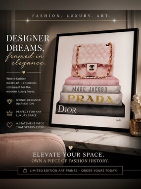 Designer Dreams Pink Handbag Art Print by